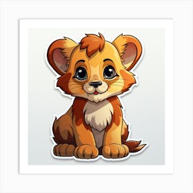 Lion Cub Sticker Art Print