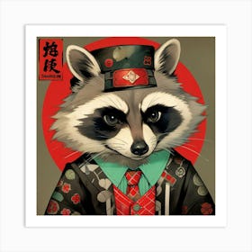 Japanese Raccoon 1 Art Print