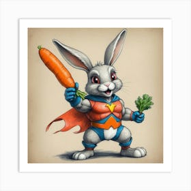 Superhero Bunny Art Print