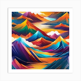 Abstract Mountains 4 Art Print