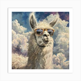 Llama In Sunglasses 4 Art Print