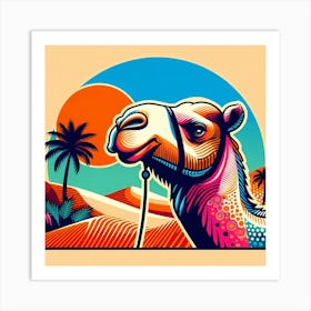 Camel In The Desert Art Print