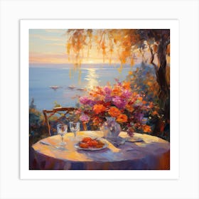 Sunset At The Table Art Print