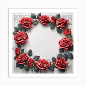 Red Roses Frame 5 Art Print