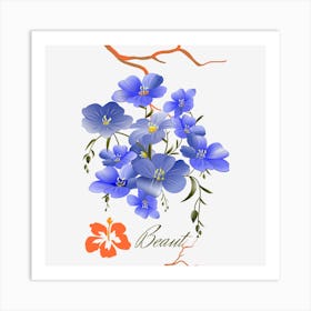 Blue Flowers Art Print