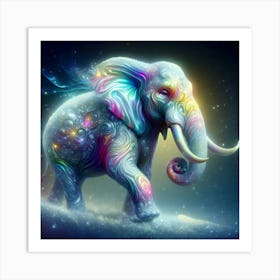 Elephant In Space Art Print