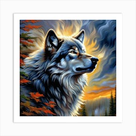 Wolf Painting 3 Art Print