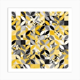 Yellow And Black Quilt Art Print