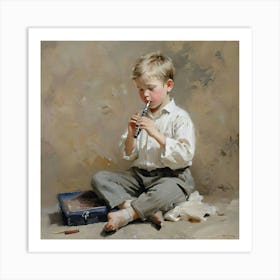 boy with a flute Art Print