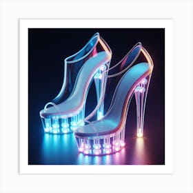 High Heeled Shoes with led lights Art Print