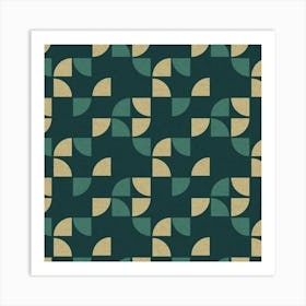 Bauhaus Geometric Teal Art Print