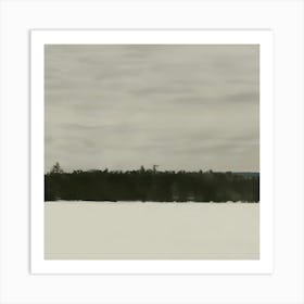 Snowy Lake Art Print