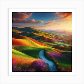 Colorful Landscape Painting 1 Art Print