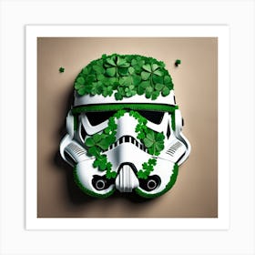 star wars storm trouper in shamrocks Art Print