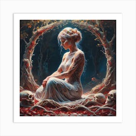 Woman In The Forest Art Print