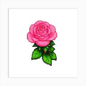 Pixel Rose 2 Art Print