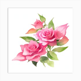 Watercolor Roses2 Art Print