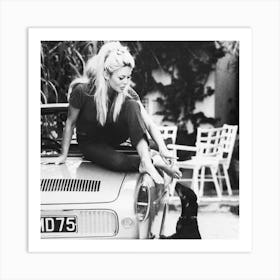 Brigitte Bardot with Dachshund 1 Art Print