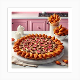 Pizza And Wings Art Print