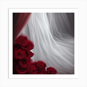 Silk And Roses Art Print