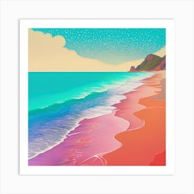 Hawaiian Beach Abstract Landscape Painting Art Print