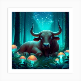 Bull In The Forest 25 Art Print