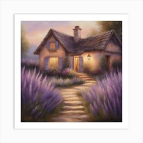 Lavender Cottage Art Print