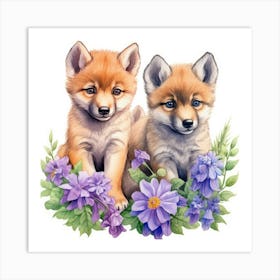 Foxes Art Print