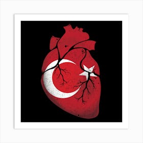 Turkey Heart Flag Art Print