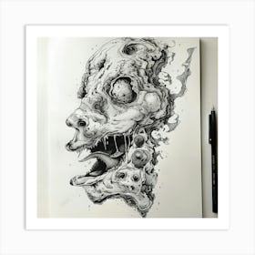 Zombie Head 1 Art Print