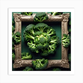 Broccoli In A Frame 6 Art Print