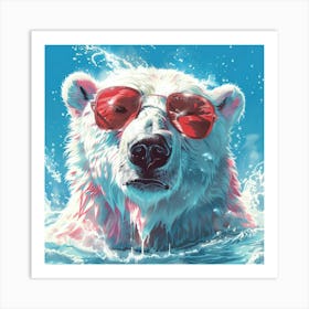 Polar Bear In Sunglasses 7 Art Print
