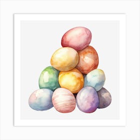 Watercolor Easter Eggs Art Print