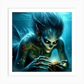 Mermaid In The Water 1 Art Print