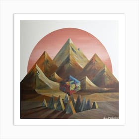 Geometric mountains Art Print