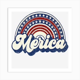 Trending Merica Usa Rainbow America Stars Men Women Art Print