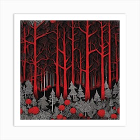 Red Forest 3 Art Print