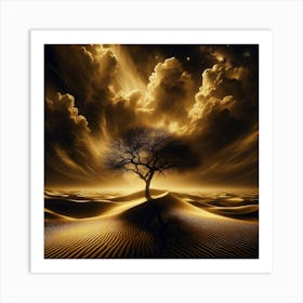 Lone Tree In The Desert 8 Art Print