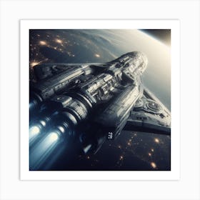 Spaceship In Space 19 Art Print