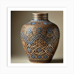 Blue And Gold Vase Art Print