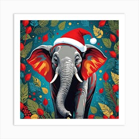 CHRISTMAS ELEPHANT Art Print