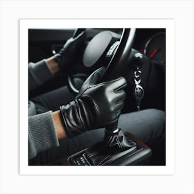 Leather Gloves Driving A Car Art Print