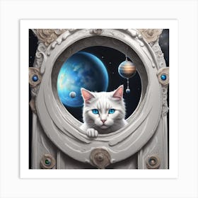 futuristic Cat Art Print