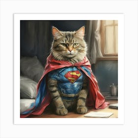 Superman Cat 5 Art Print