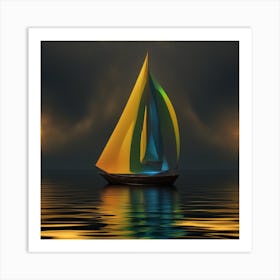 Sailboat On The Ocean Art Print