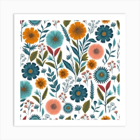 Colorful Flowers Art Print