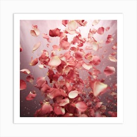 Floating Rose Petals Art Print