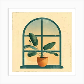 Window With A Potted Plant 1 Art Print