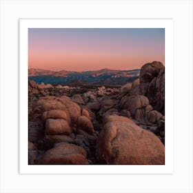 Pastel Sunset Over Boulders Art Print