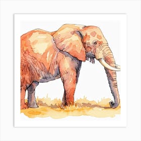 Elephant Watercolor Painting Art Print